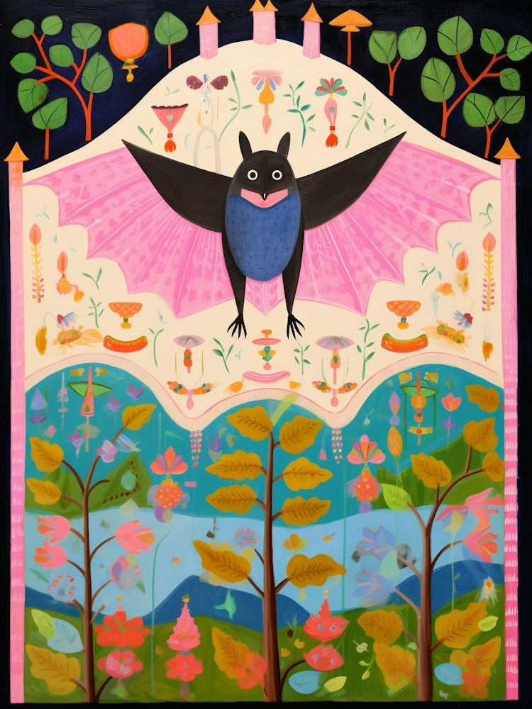 Maximalist Animal Painting Bat