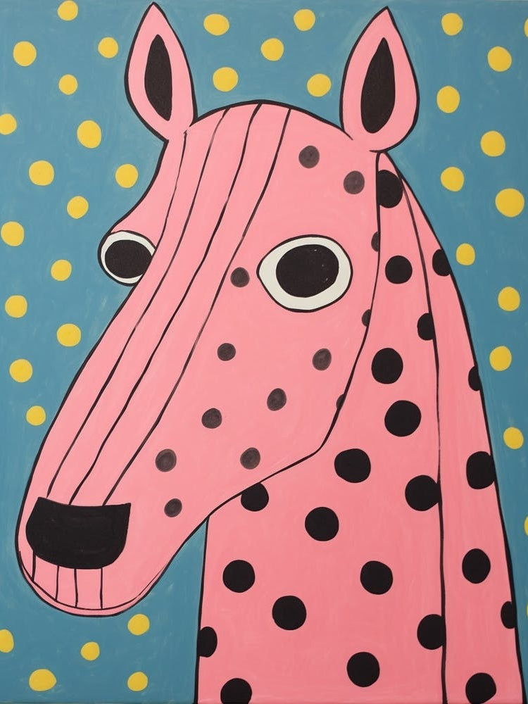 Pink Polka Dot Horse 1