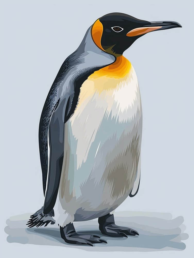 King Penguin Bleaker Island Minimalist Illustration 4