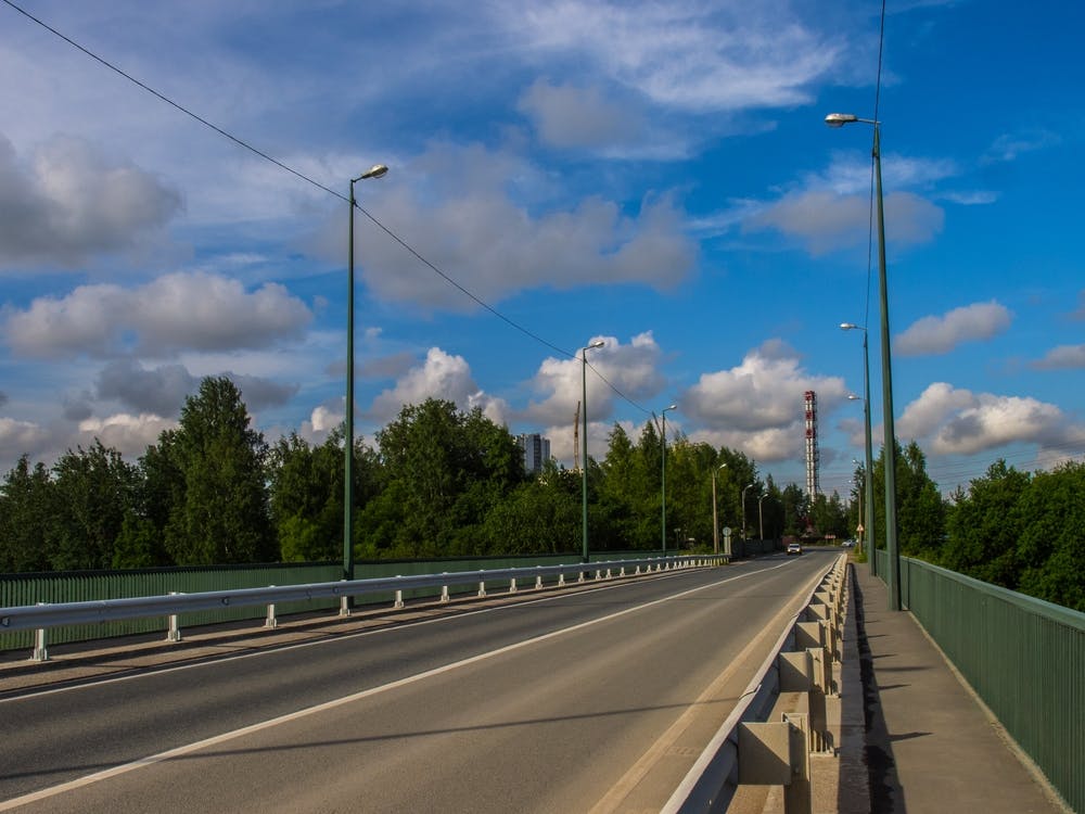 Empty Road On A Bridge