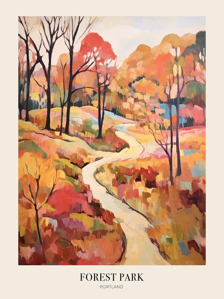 Autumn City Park Painting Forest Park St Louis Poster