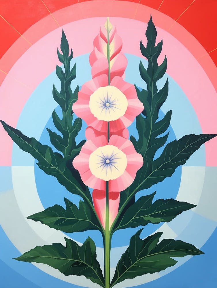 Snapdragon Flower 5 Hilma Af Klint Inspired Pastel Flower Painting