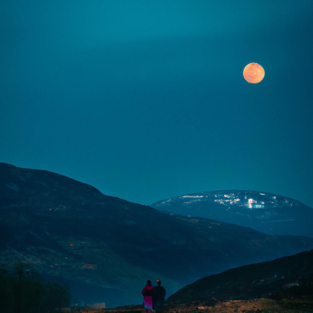 Vollmond In Den Bergen