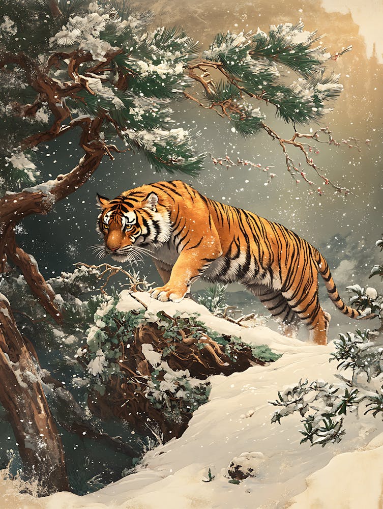 Stunning Tiger In The Snow 10