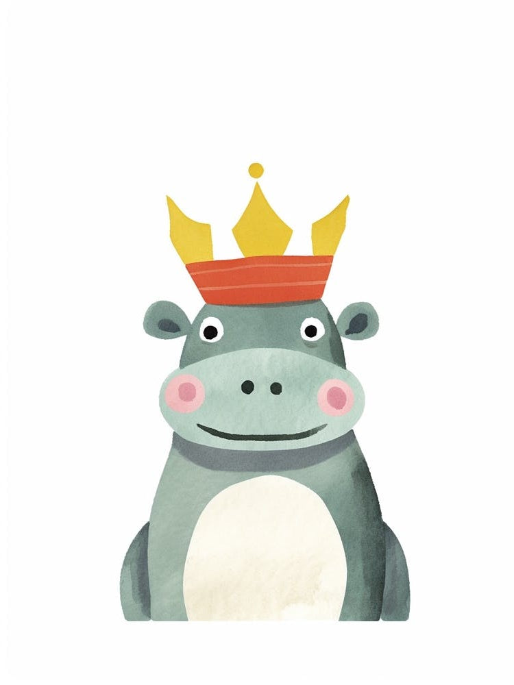 Little Hippo 6 Wearing A Crown