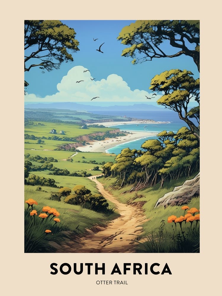 Otter Trail South Africa 2 Vintage Hiking Travel Poster