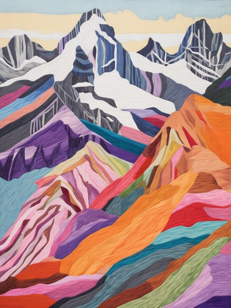 Grossglockn Austria 1 Colourful Mountain Illustration