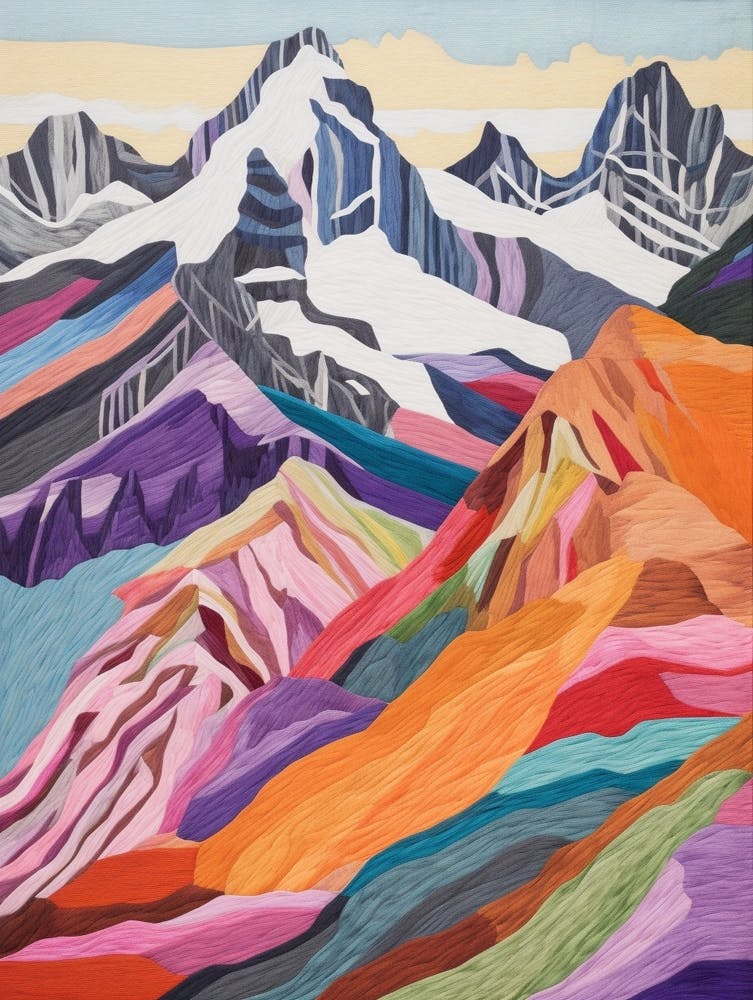 Grossglockn Austria 1 Colourful Mountain Illustration