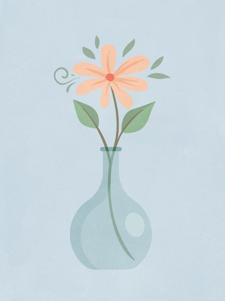 Vase Of Flowers Blue