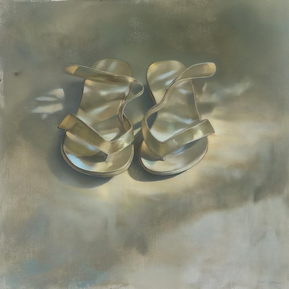 A Twilight Sandals Oil On Canvas