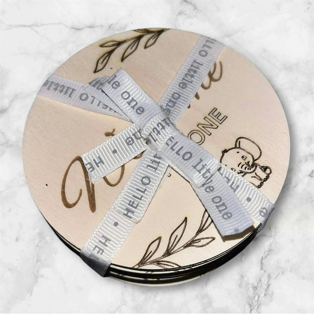 One Of A Kind Baby Engraved Milestone Wooden Discs