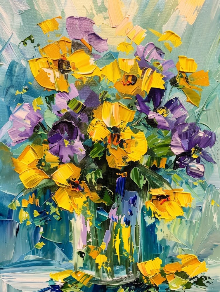 Yellow Flowers In A Vase 1