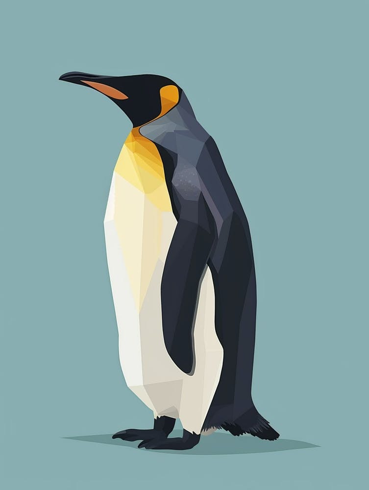 Kaiserpinguin Livingston Island Minimalistische Illustration 2