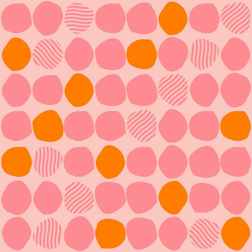Light Pink And Orange Polka Dot Pattern Square