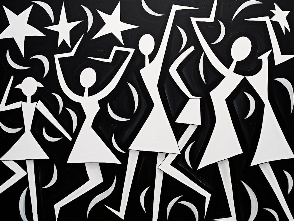 Dance Abstract Black And White 8