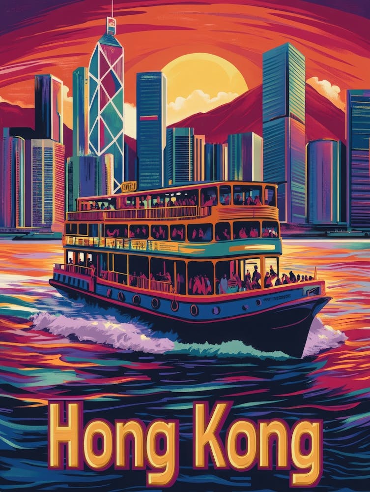 Aihrgdesign A 1970s Inspired Travel Poster For Hong Kong 1