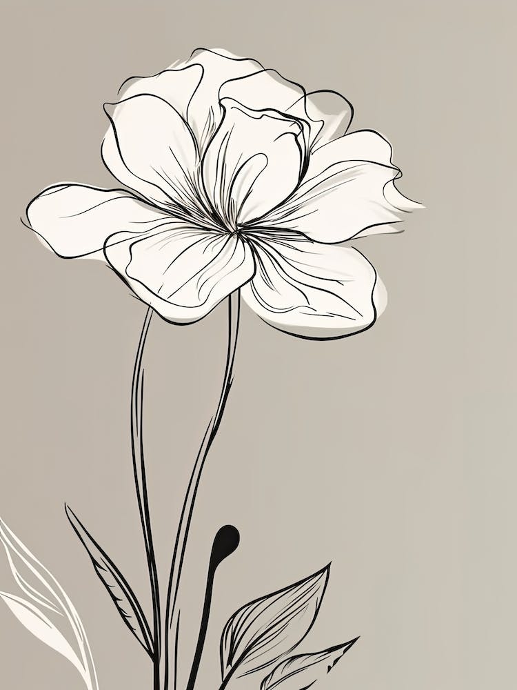 Narzissen Linienkunst Blumen Illustration Neutral 6