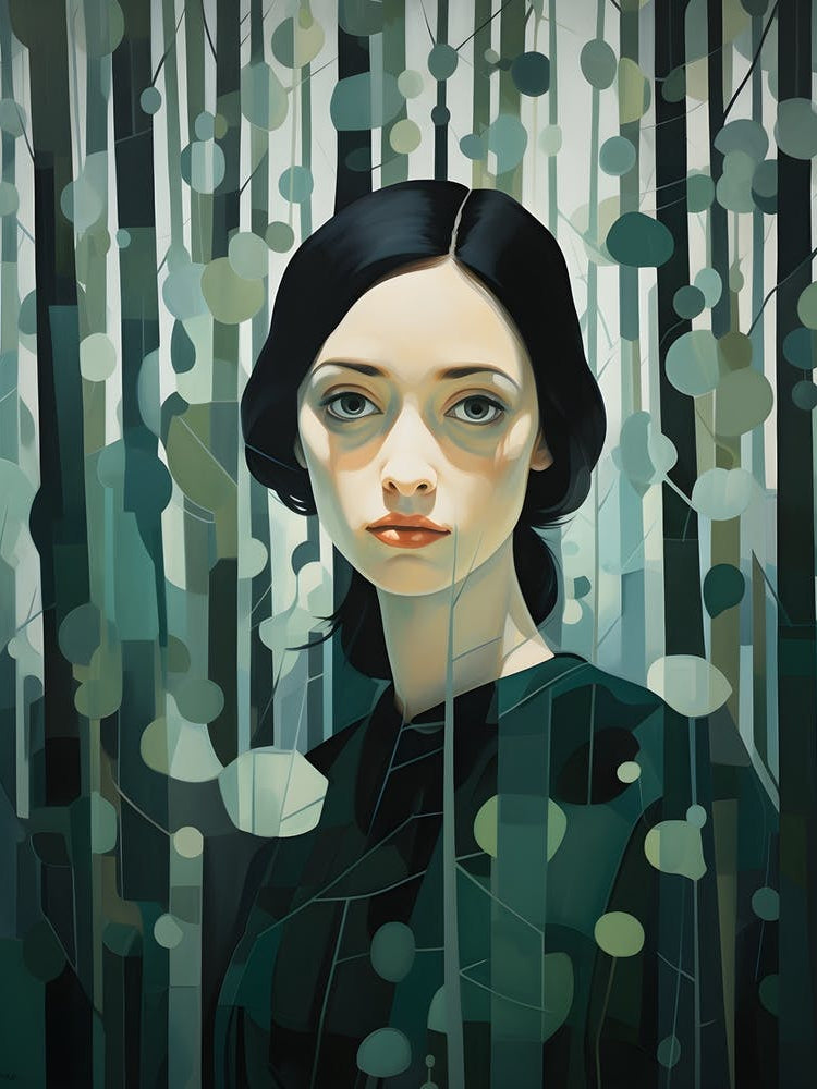 Woman and Trees in Winter 3