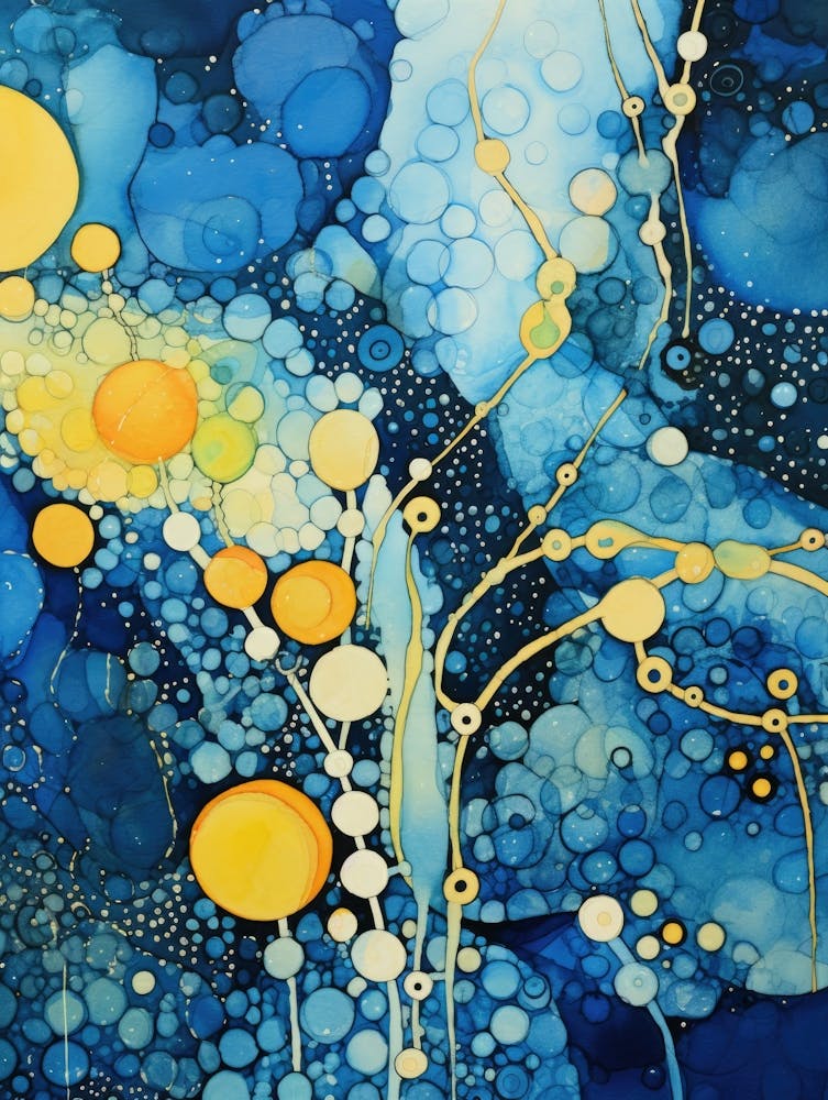 Blue And Yellow Abstract Painting 1