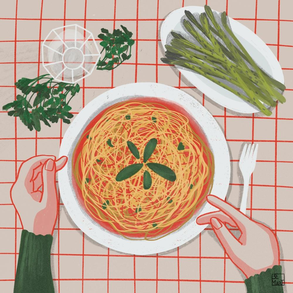 Mediterranean Spaghetti Square