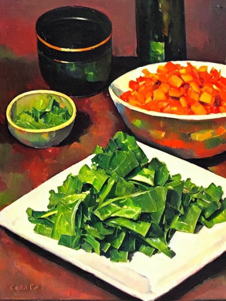 Grünkohl im Cézanne-Stil Gemüse