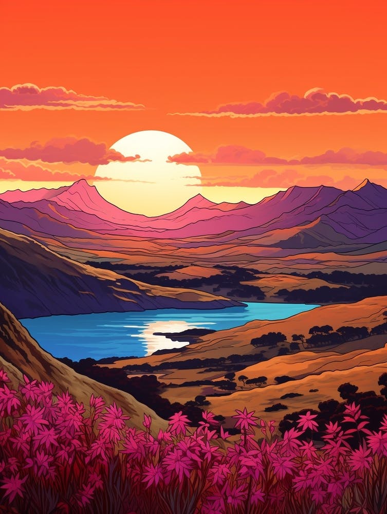 Te Araroa New Zealand 1 Vintage Travel Illustration