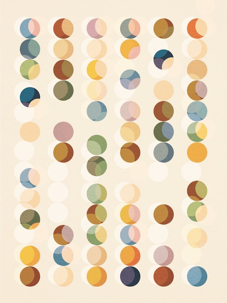 Abstract Bauhaus layered Dot Pattern cosy Autumn