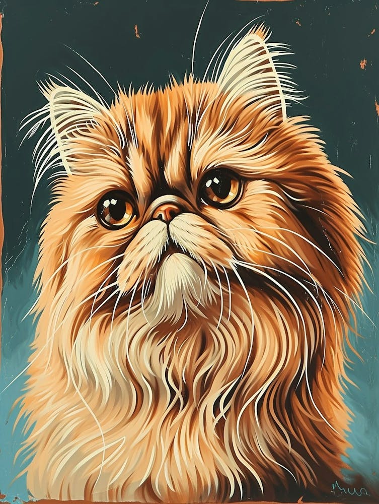 Persian Cat Relief Illustration 1