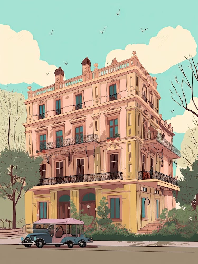 Buenos Aires Argentina Travel Illustration 1