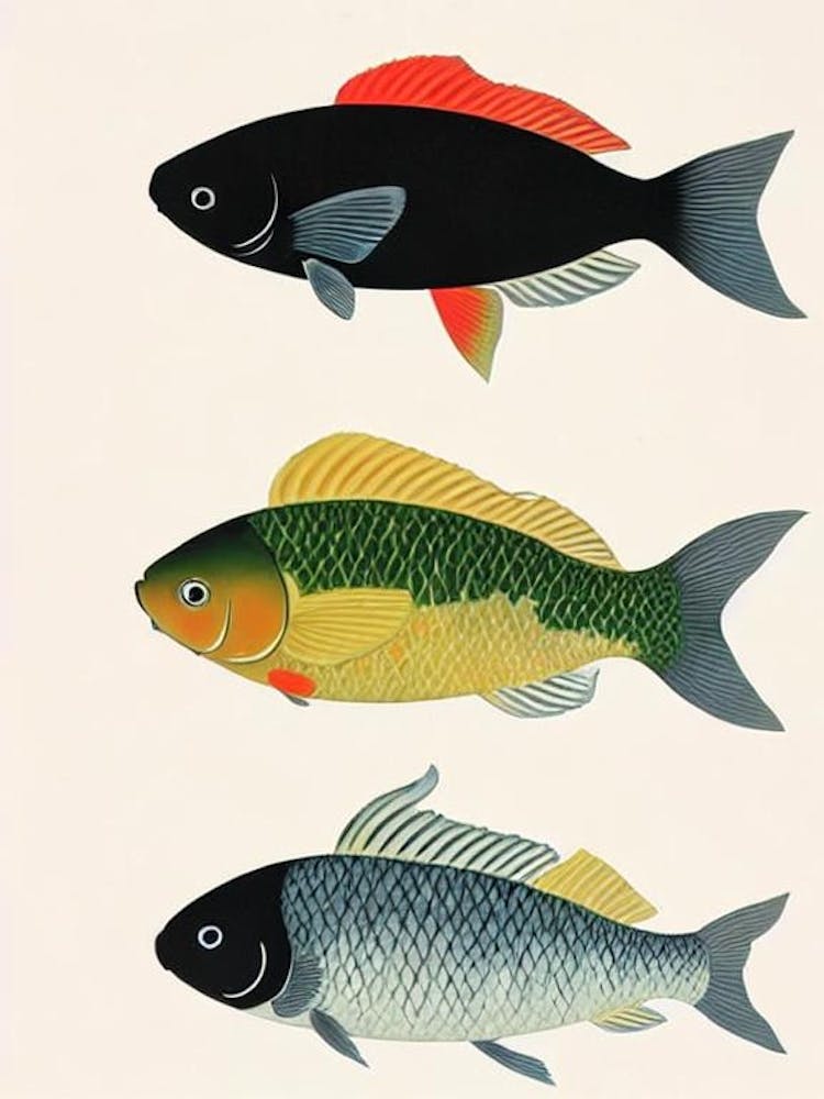 Koi-Fisch Vintage-Poster