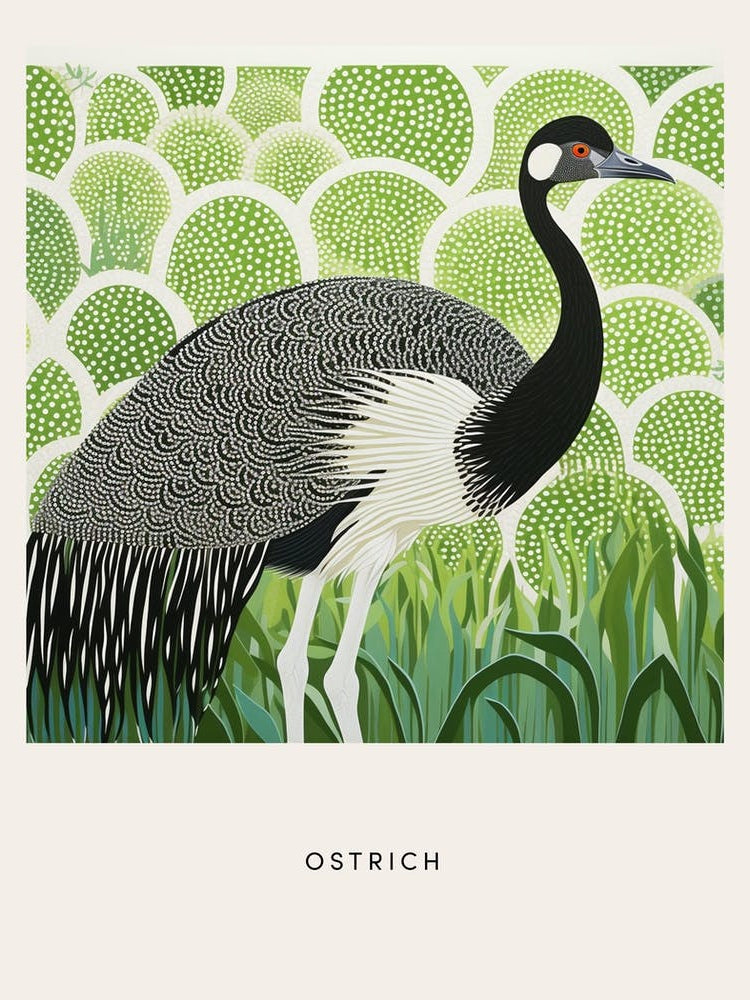 Ohara Koson Inspired Bird Painting Ostrich 1 Poster