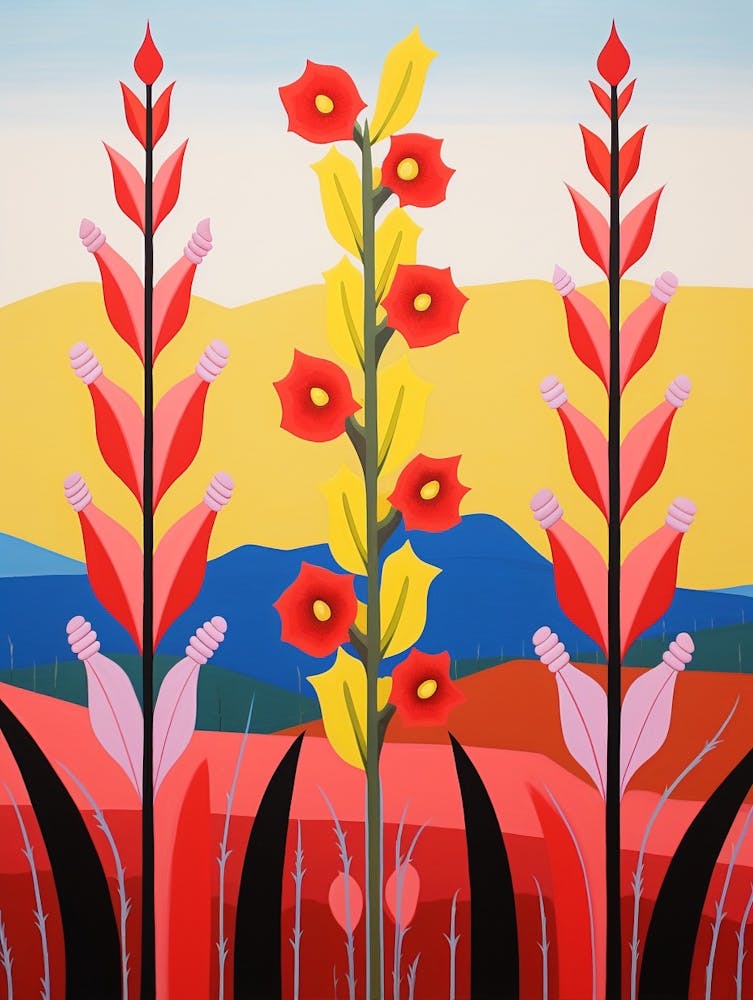 Flower Motif Painting Gladiolus Flower 2