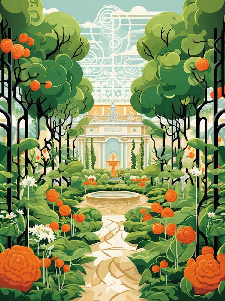 Alnwick Garden United Kingdom Modern Illustration