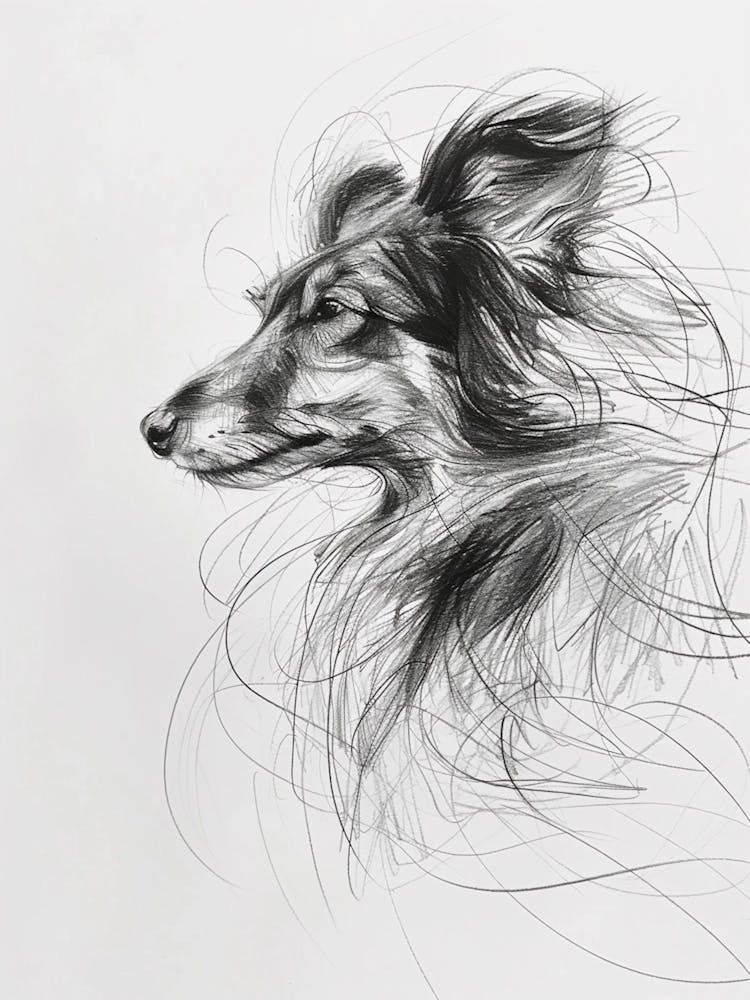 Miniature American Shepherd Dog Charcoal Line 1