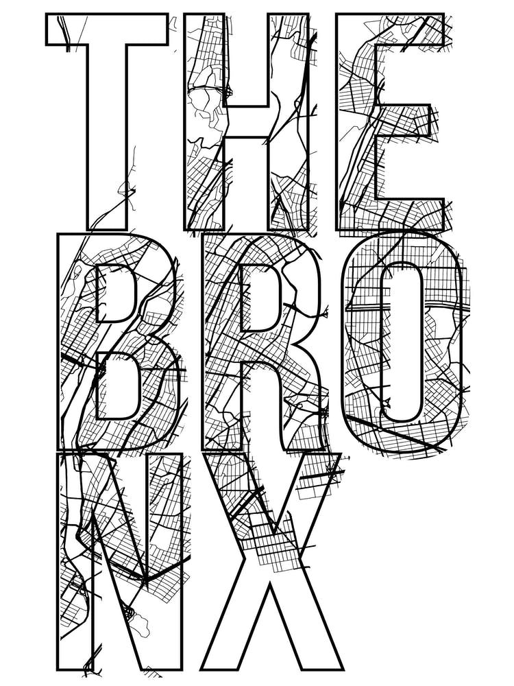 The Bronx Street Map Typography