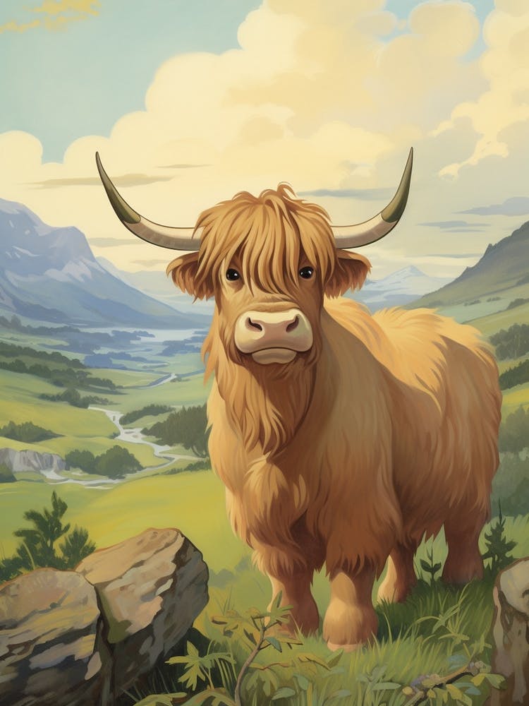 Blonde Highland Cow In The Valley 2