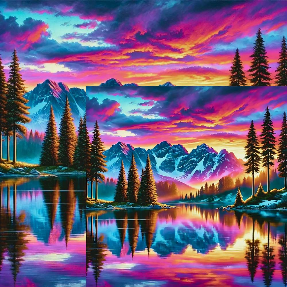 Sunset In The Mountains