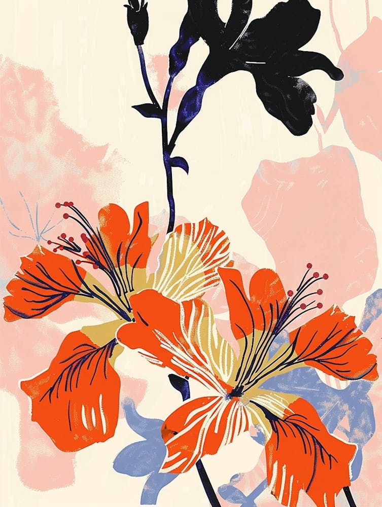 Colourful Flower Illustration Geranium 4
