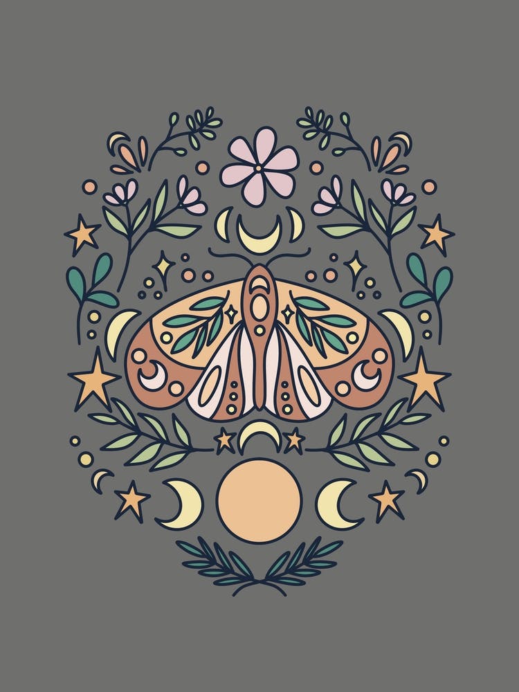 Magical Moon Moth | Charcoal