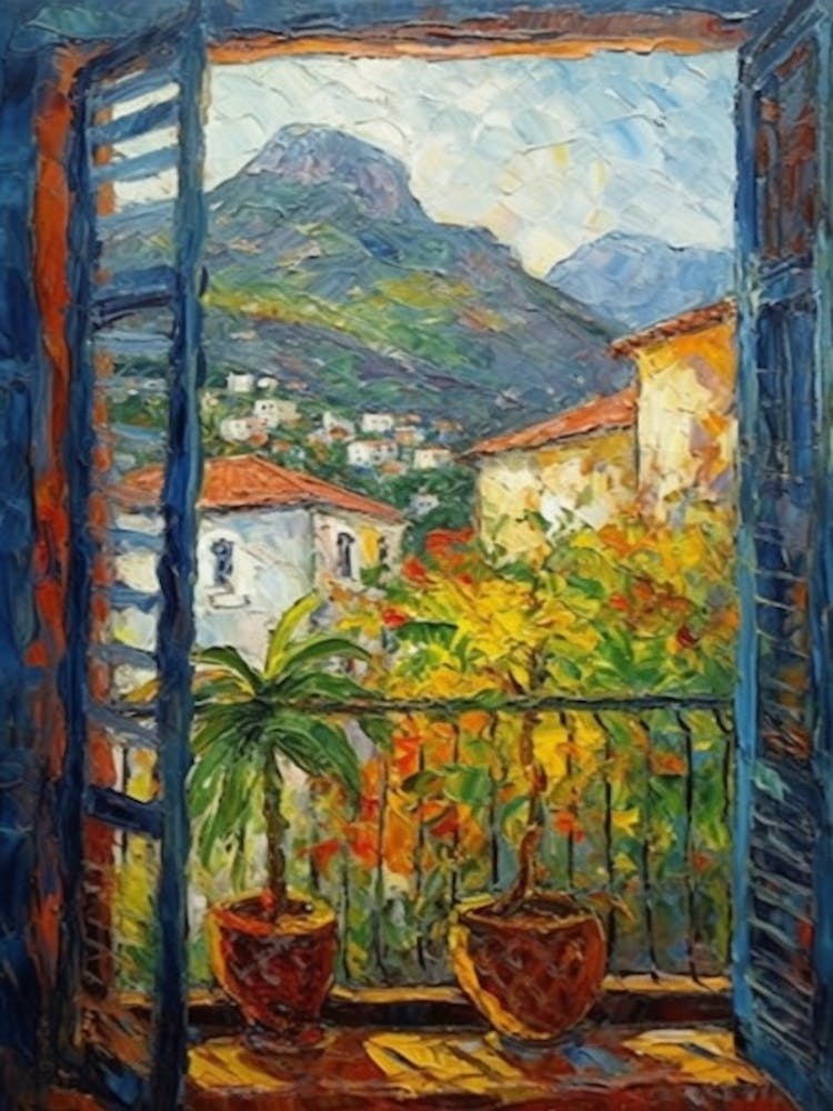 Fensterblick auf Rio De Janeiro im Stil des Impressionismus 3
