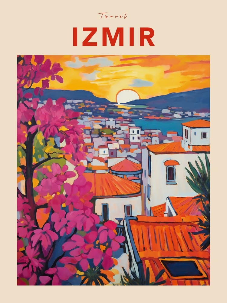 Izmir Turkey 3 Fauvist Travel Poster