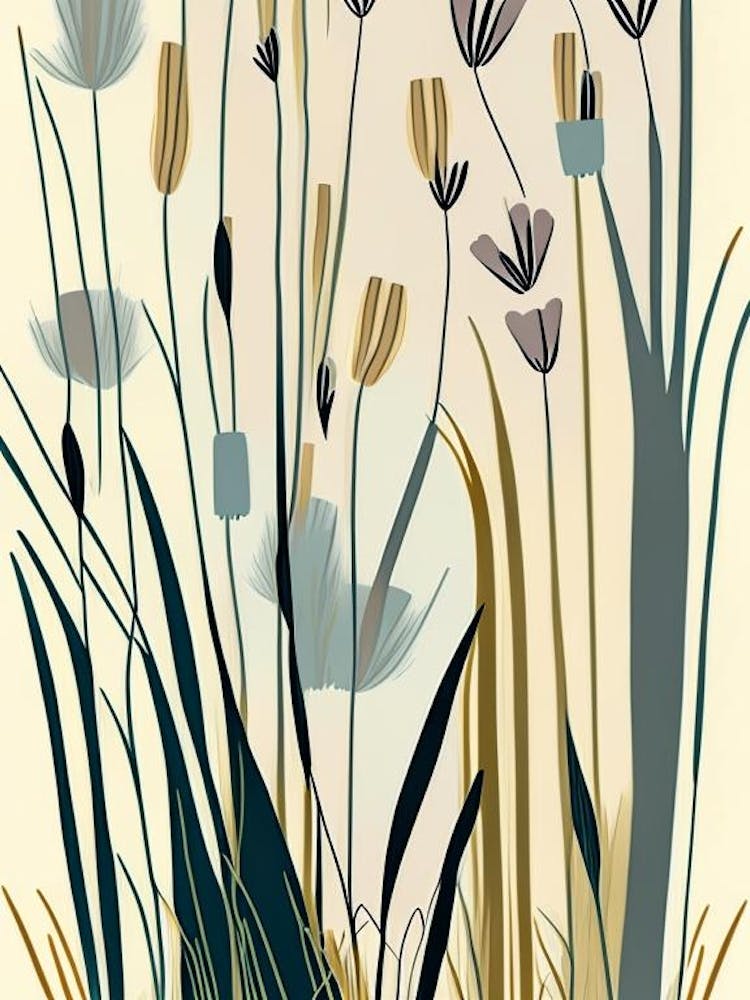 Scouring Rush Wildflower Modern Muted Colours 2