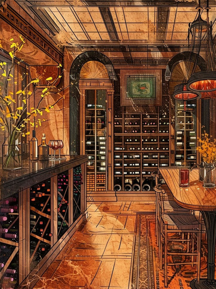 Wine Cellar Illustration 2