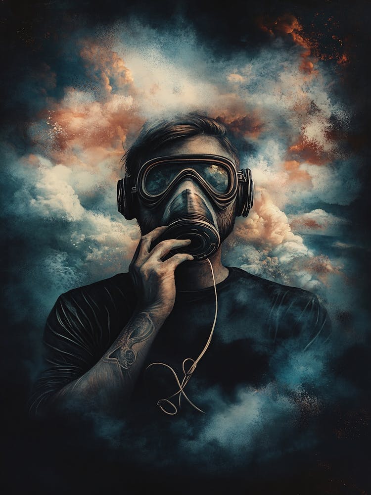 Gas Mask OIl Painting