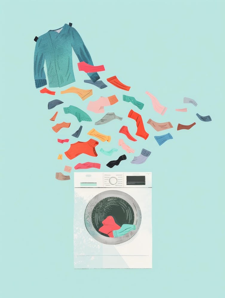 Washing Machine Full Of Clothes