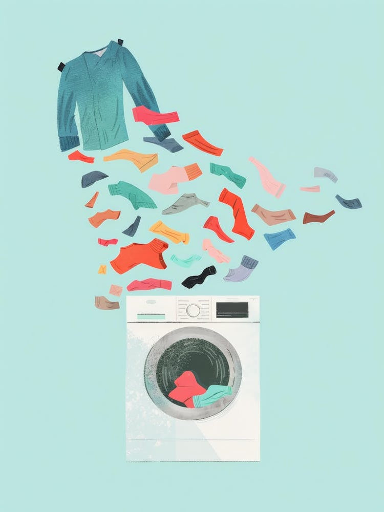 Washing Machine Full Of Clothes