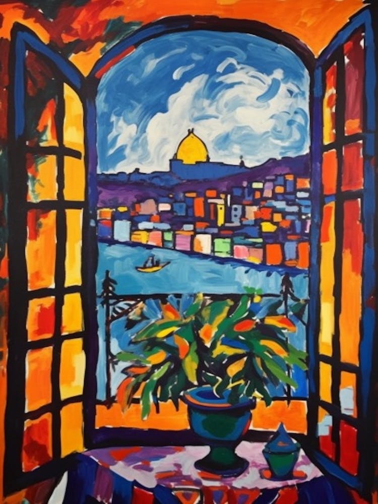 Window View Of Istanbul In The Style Of Fauvist 3