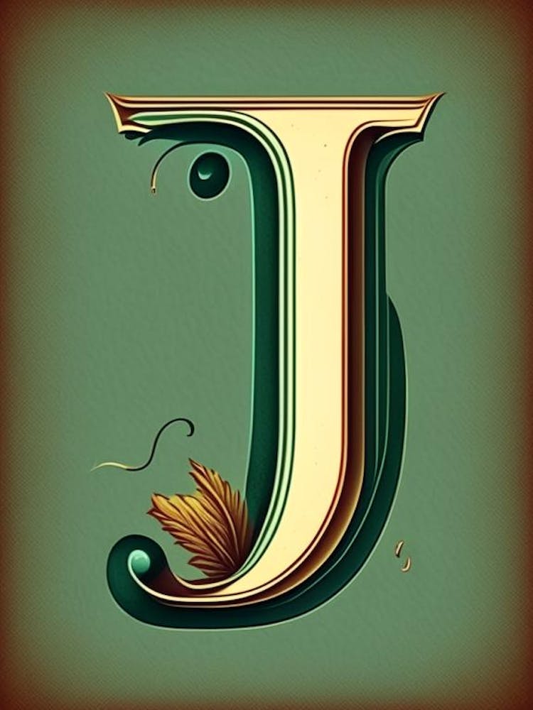 J, Letter, Alphabet Retro Drawing 3