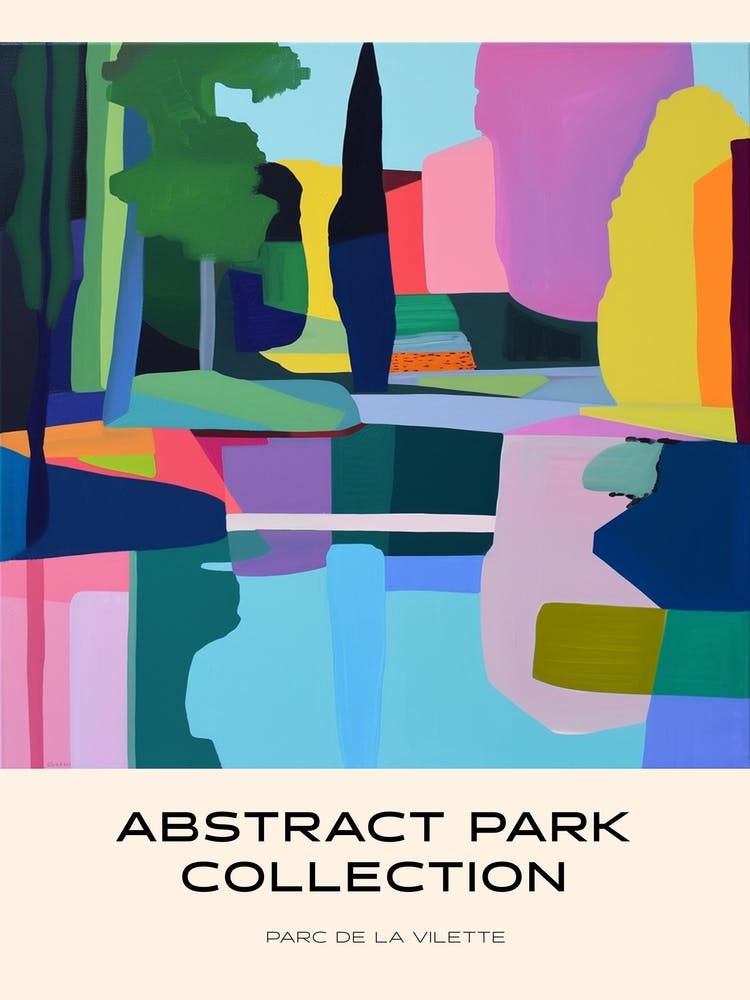 Abstract Park Collection Poster Parc De La Vilette Paris 1