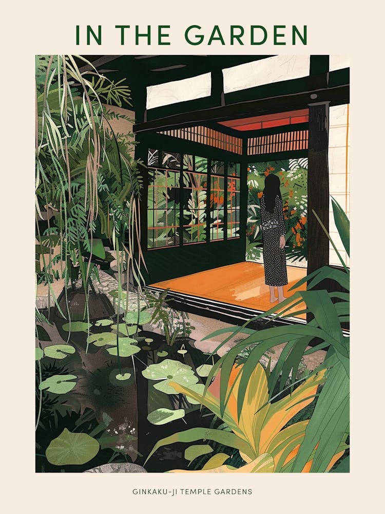 In The Garden Poster Ginkaku Ji Temple Gardens Japan 1